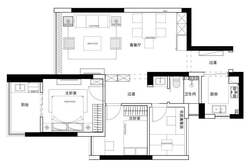 89平现代美式三居室，优雅而又充满质感的家！