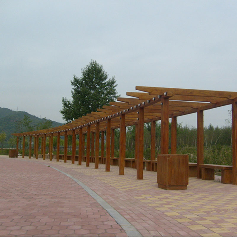 木质木制花架 碳化木花架 河南郑州炭花木花架批发厂家示例图8