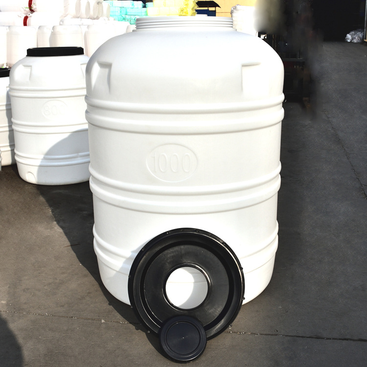 厂家批发1000L圆形大塑料桶|带盖1000升白色储水塔|圆形立式水塔示例图5