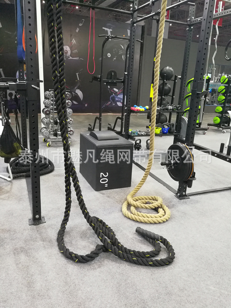 攀爬体育甩绳生产厂家 38mmUFC战斗绳 臂力涤纶健身绳格斗绳布套示例图6