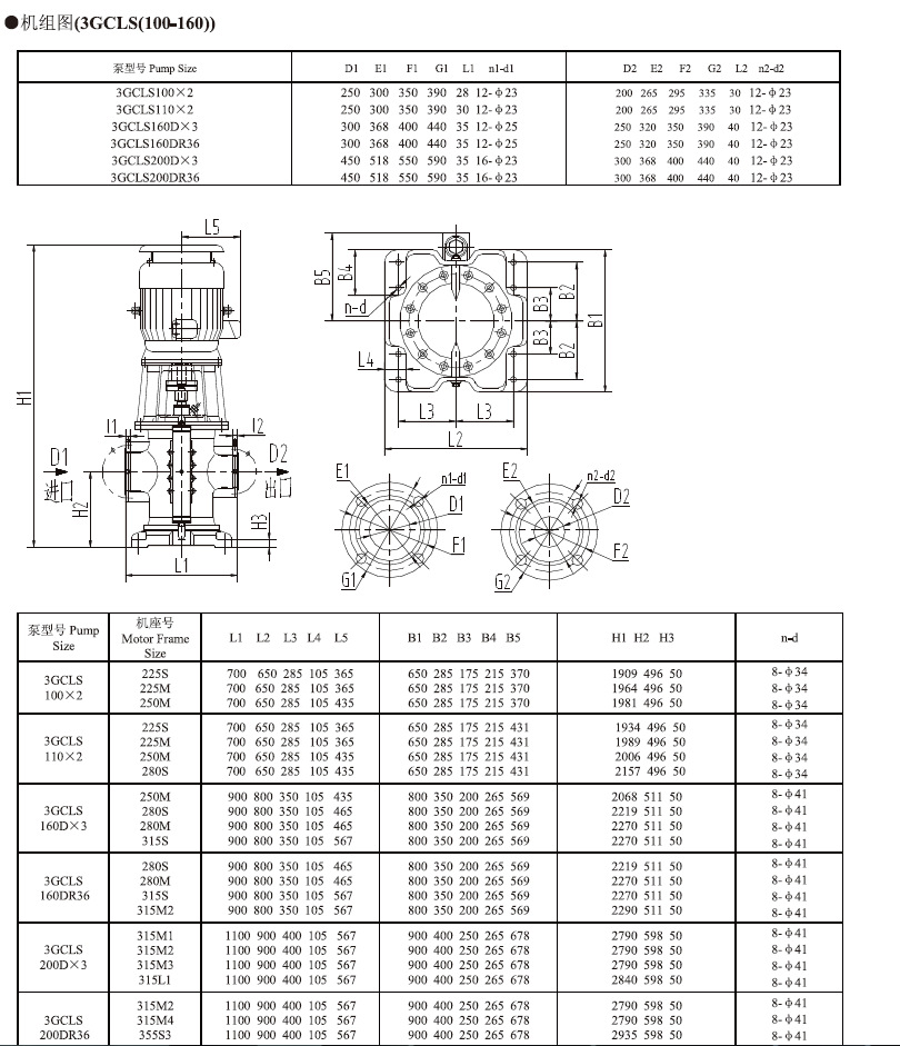 天津远东 3GCLS160DX3W21立式三螺杆泵 船用泵立式双吸泵 大流量示例图7