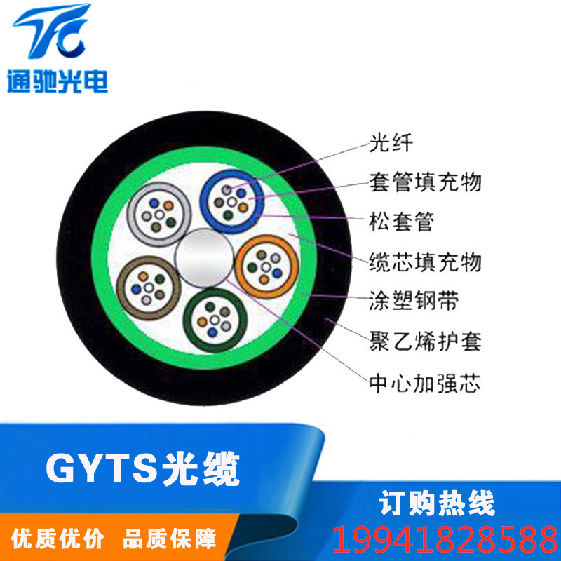 GYTS-24B1管道架空光缆 单模光纤 多模可定制 GYTS光缆铠装层绞式示例图4