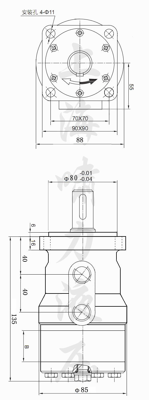 搅拌机液压马达 搅拌机旋转马达 改装 上海啸力OMQ-100示例图8