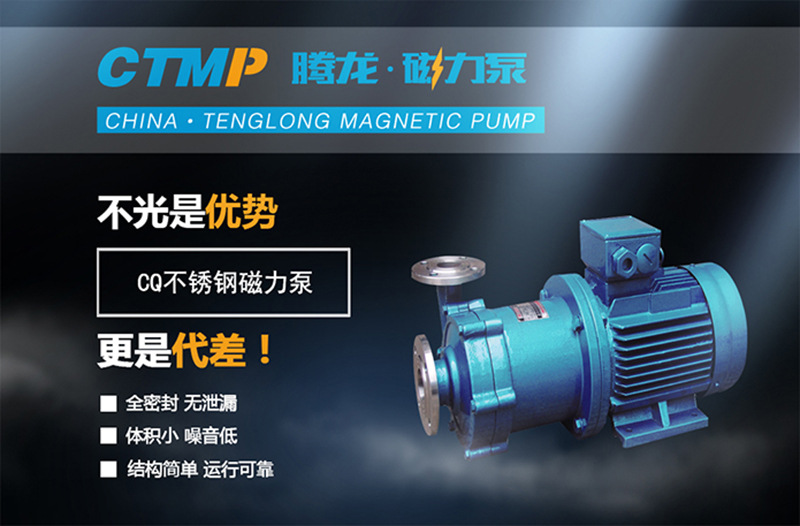 CQ不锈钢泵磁力泵 316/304耐腐蚀耐酸碱 耐高温化工泵 腾龙厂家示例图1