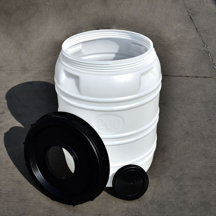 200L塑料桶生产厂家 白色200L食品级塑料桶 立式200升塑料水桶示例图3