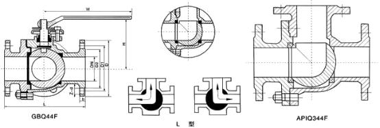 L型三通球阀结构图