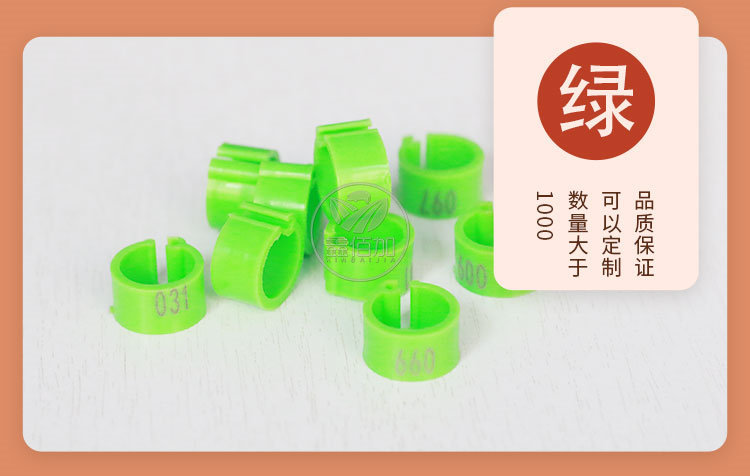 100个信鸽脚环数字鸽子识别环 塑料肉鸽记号环鸽子卡环鸽子用品示例图5