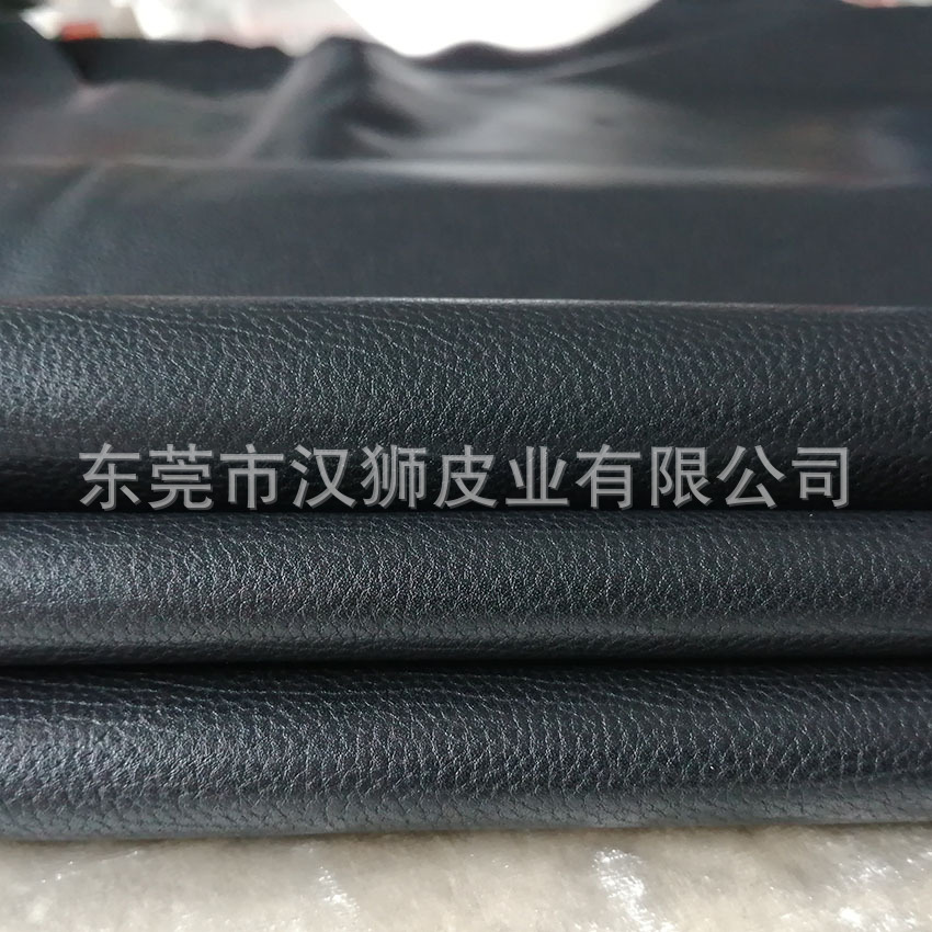 头层羊驼纹黑色软面牛皮批发 箱包皮具鞋用真皮皮料头层羊驼纹皮示例图5
