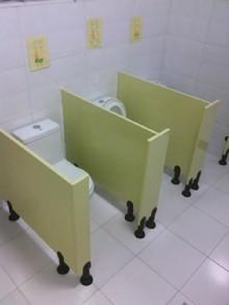 公共卫生间隔断板 人造铝蜂窝厕所隔断板  学校厕所隔断厂家批发示例图7