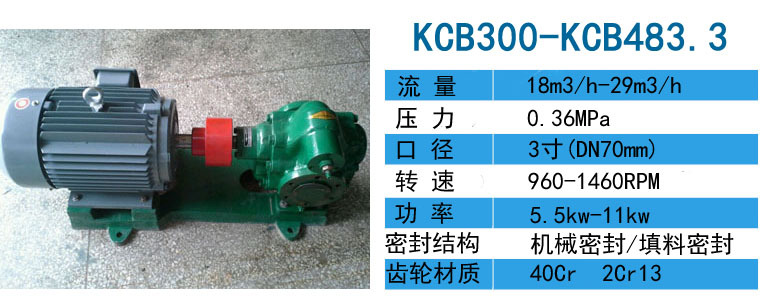 油脂输送泵KCB5400齿轮泵配160kw电机口径250示例图4