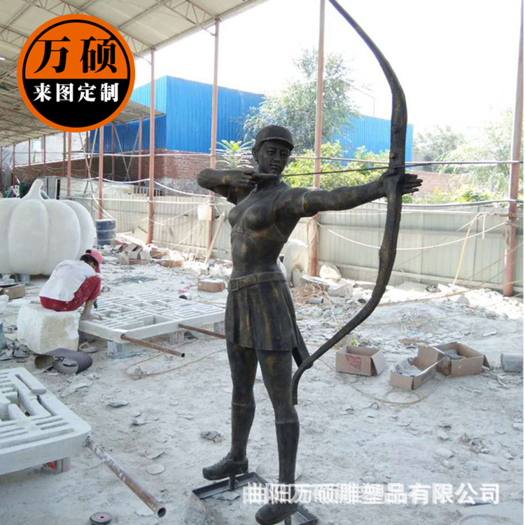 玻璃钢雕塑人物仿铜雕塑击剑人物广场运动员雕像人物运动人员示例图8