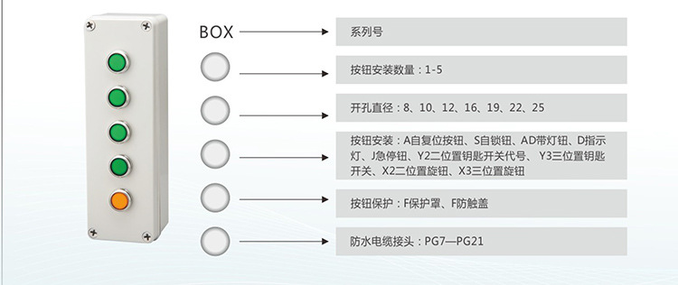 新品按钮盒_标准按钮盒_急停按钮盒_事故按钮盒_手持按钮盒示例图2