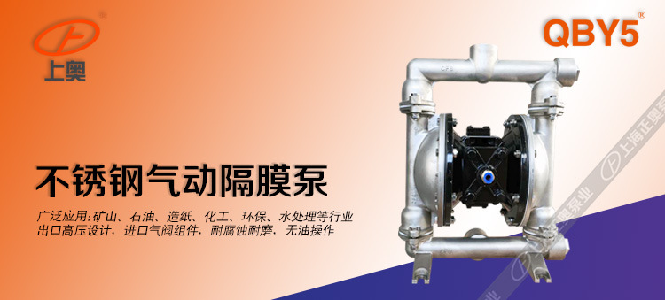 QBY5-40P 304不锈钢隔膜泵 气动隔膜泵 排液泵 气动不锈钢隔膜泵示例图1