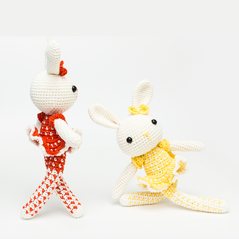 卡通兔子公仔 手工针织芭蕾兔 定制儿童玩具卡通芭蕾兔示例图5