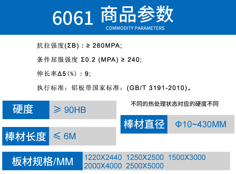 大厂6061铝棒 6061T6国标铝棒 易加工耐腐蚀铝棒6061示例图2