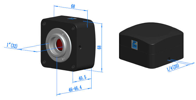 E3ISPM系列相机尺寸示意图 
