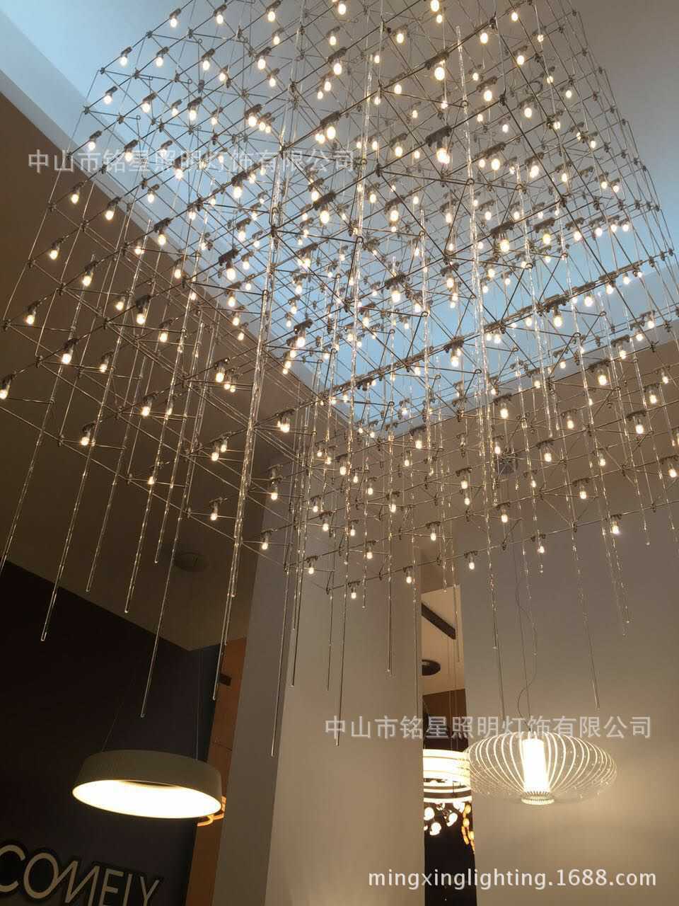 定制国外设计后现代家具展厅装饰灯LED不锈钢框架设计新款灯厂家示例图31
