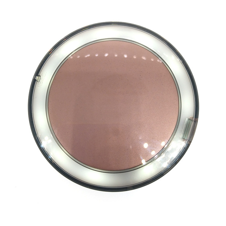 抖音同款充电led化妆镜 便携智能带夜灯随身补光圆形小镜子厂定制示例图4
