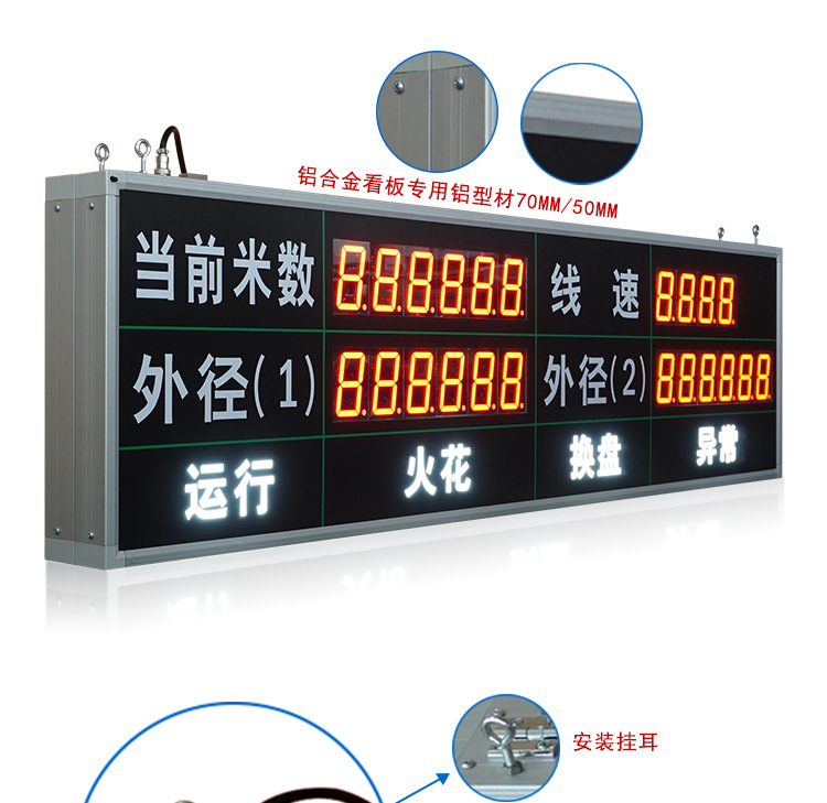电线线缆生产车间管理电子看板线经仪计米器RS485通讯线速显示屏示例图4