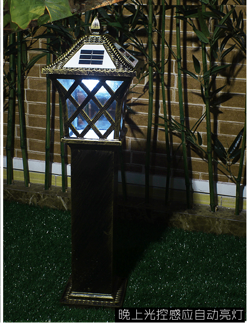 太阳能草坪灯 户外欧式复古led压铸草地灯 小区景观庭院草坪灯示例图5