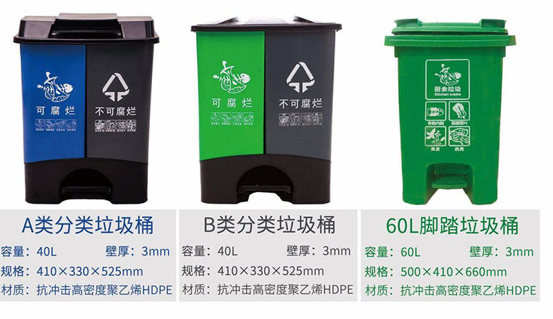 力森脚踏式环保垃圾桶 连云港环保分类垃圾桶 AF40升垃圾桶厂家直销示例图12