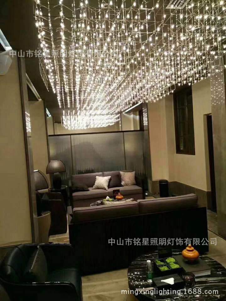专业酒店大堂大型光立方吊灯厂家定制售楼部展厅LED光立方体灯具示例图40
