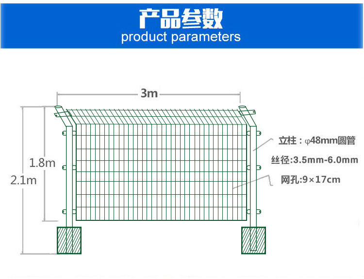 厂家直销铁路护栏网 高速公路护栏网 果园用网 带框护栏网示例图3