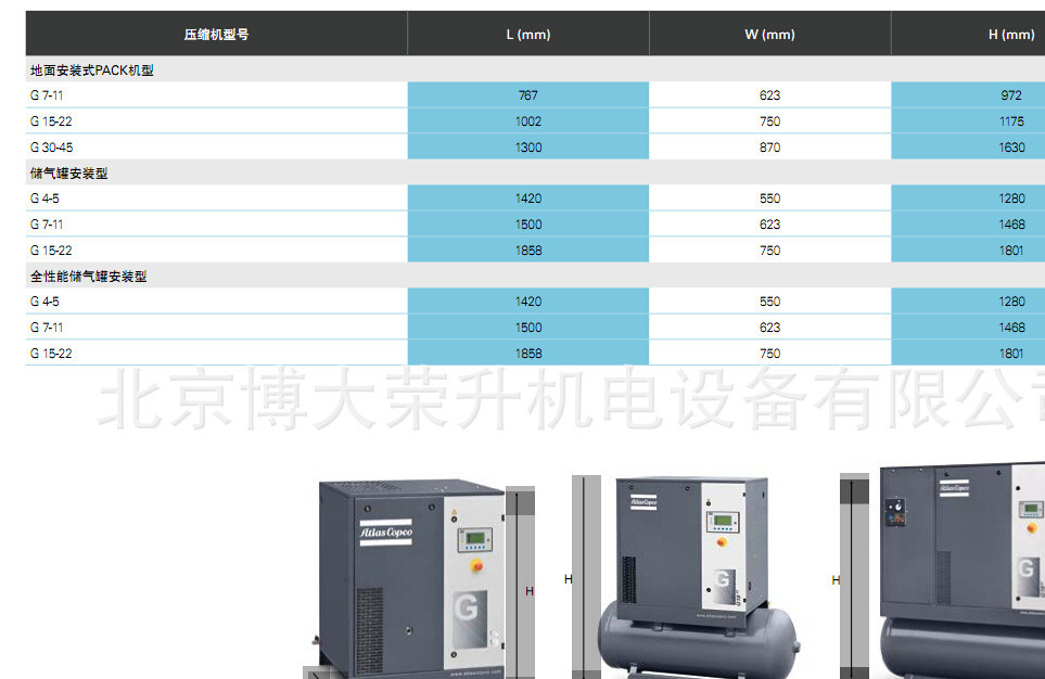 北京阿特拉斯空压机G30  30KW5立方螺杆空压机供应 进口品牌 高效节能示例图7
