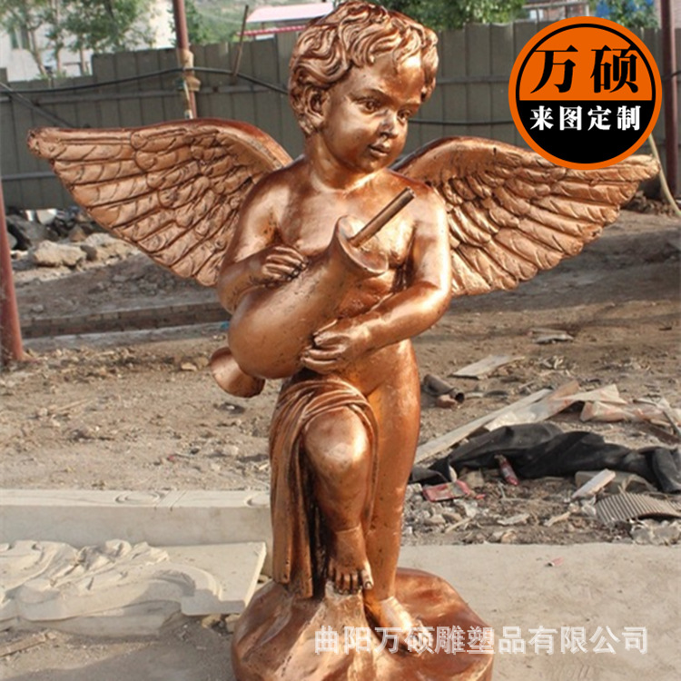 小天使雕塑 门口摆件欧式人物雕塑 欧式酒店花园装饰示例图6