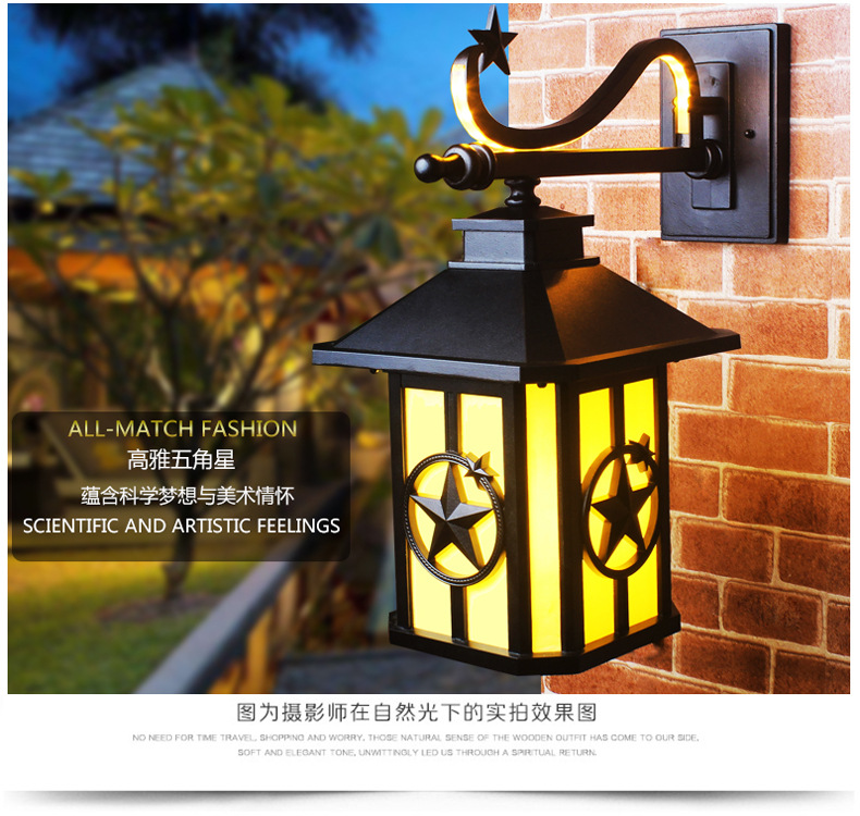 新款户外壁灯 美式LED庭院景观围墙美式壁灯 现代简约太阳能壁灯示例图23