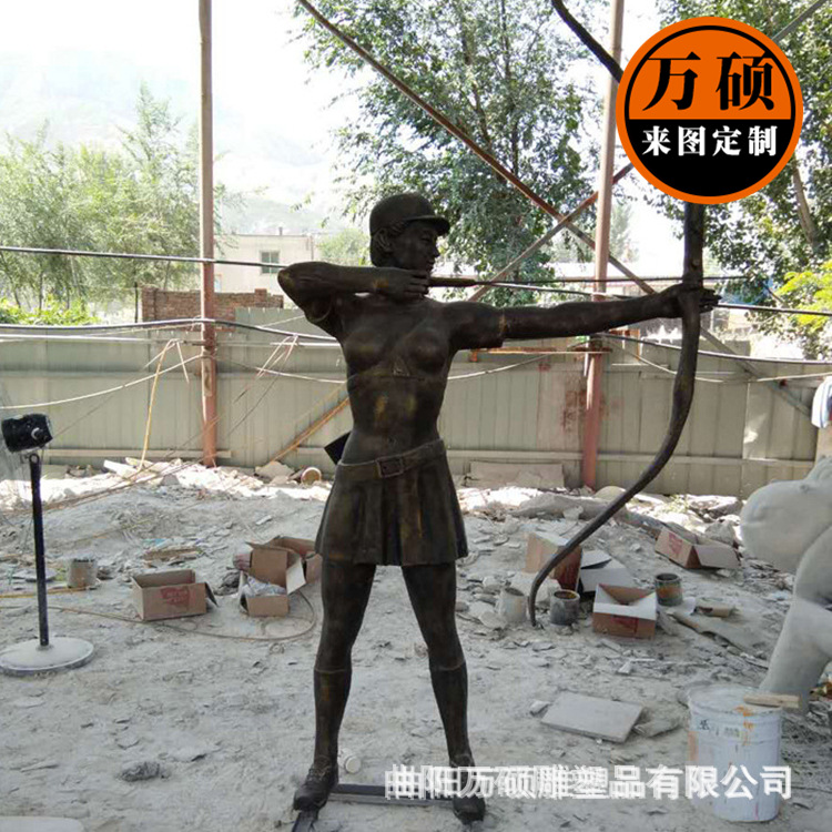 玻璃钢雕塑人物仿铜雕塑击剑人物广场运动员雕像人物运动人员示例图2
