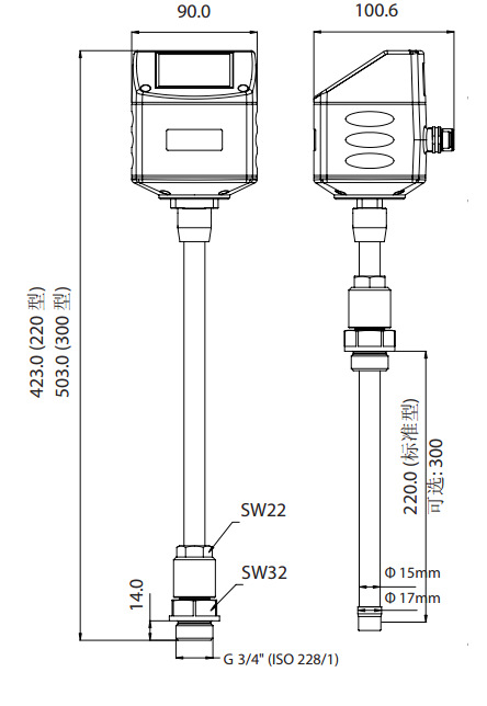 S430 皮托管流量传感器示例图1