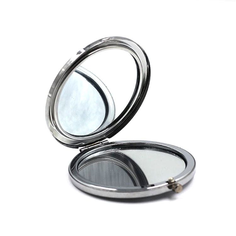 金属圆形镜子不锈铁两面化妆镜1:2放大折叠便携礼品促销小镜子示例图2