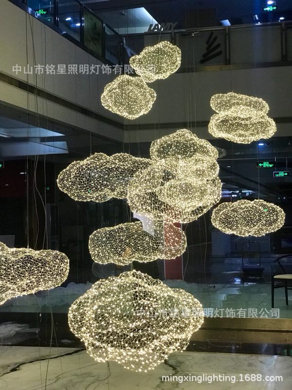 BERTJAN POT作品创意铁丝网云朵LED吊灯酒吧台展厅餐厅非标定制示例图2