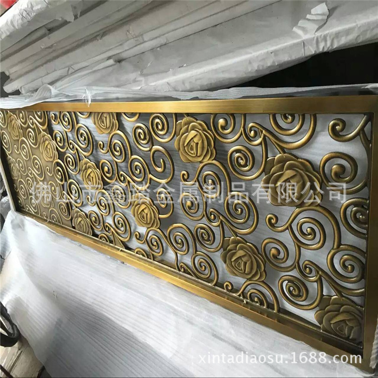 佛山酒店古铜铝板双面镂空浮雕屏风实力厂家报价示例图1