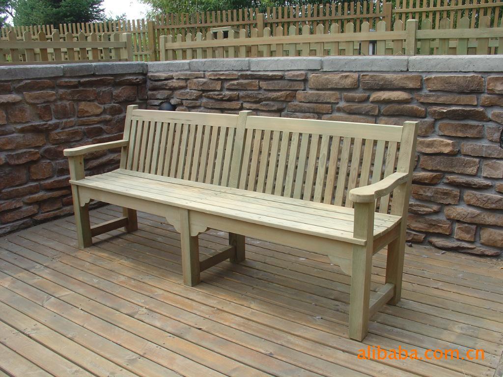 防腐木凳子碳化木制椅子景区园林桌凳 户外实木休闲座椅示例图10