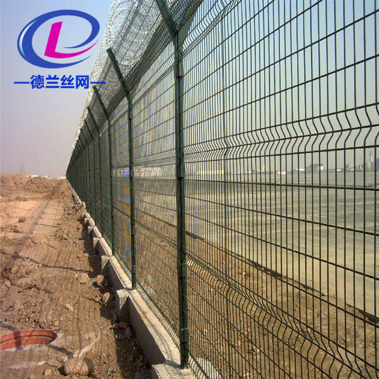 直销Y型安全防御护网边境线防护保安 V型支架立柱加强型焊接片网示例图9