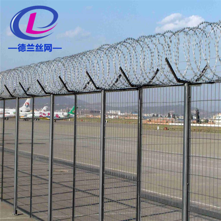 直销Y型安全防御护网边境线防护保安 V型支架立柱加强型焊接片网示例图7