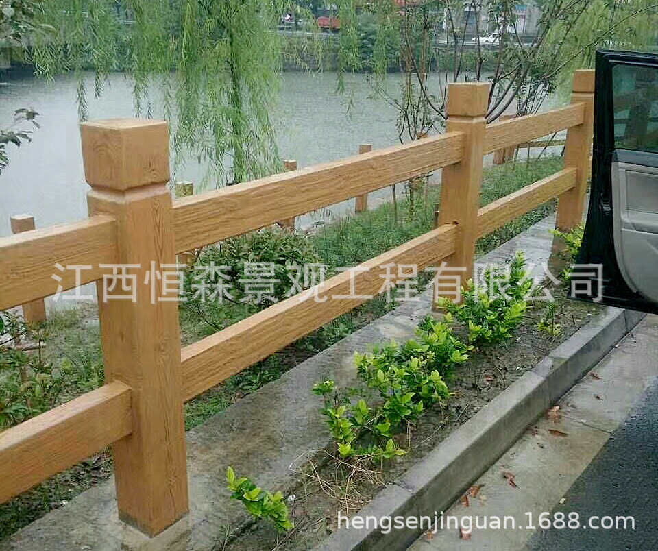 广东仿木栏杆大2D型 厂家直销水泥栏杆仿木护栏围栏 园林景观栏杆示例图7