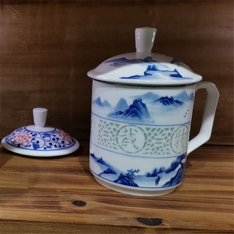 供应景德镇陶瓷茶杯 杯子玲珑陶瓷茶杯 亮丽陶瓷