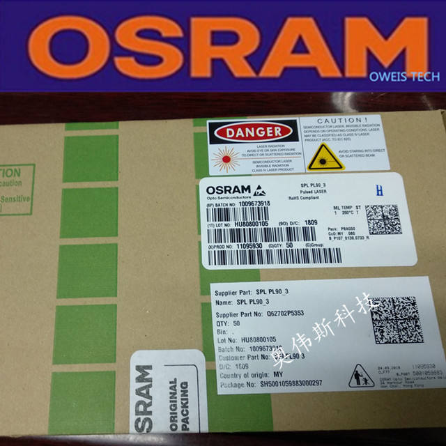 OSRAM欧司朗 SPLPL90_3 激光二极管 NANOSTACK 75 W 905 nm图片
