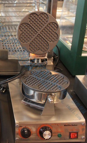 汇利单头商用旋转松饼机 咖啡店心形烤饼 电热旋转家用华夫炉