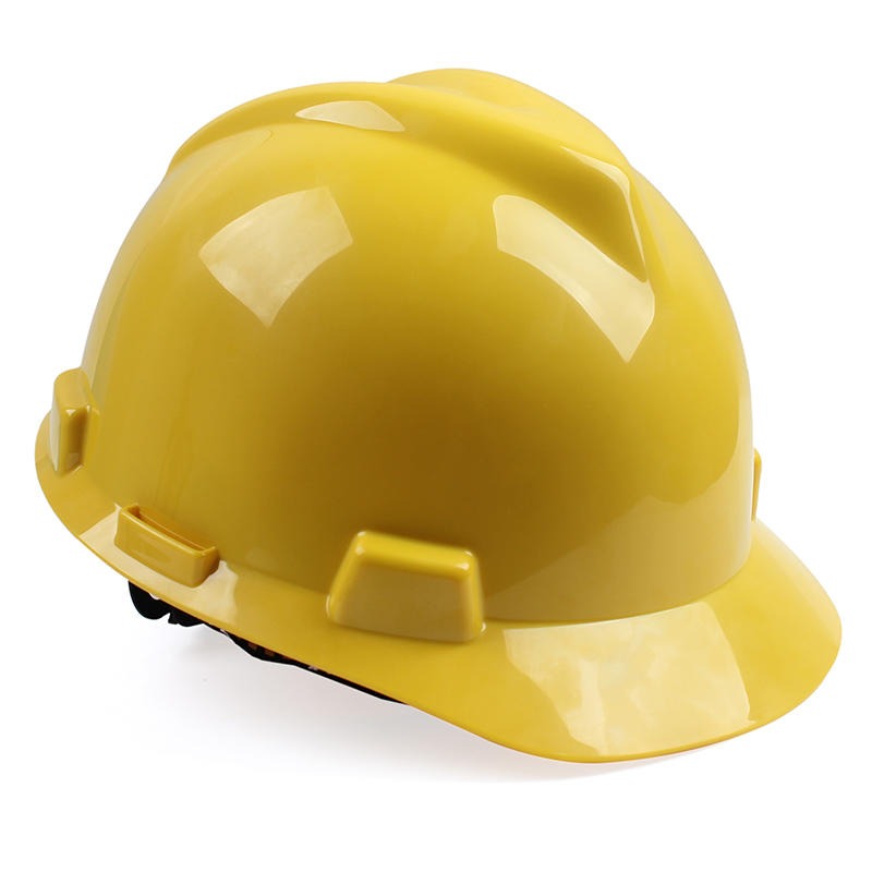 梅思安10146495黄色ABS标准型安全帽ABS帽壳一指键帽衬针织吸汗带C型下颏带-黄