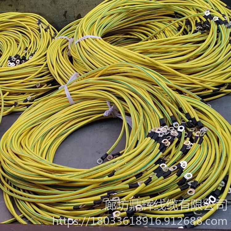 光伏电池板接地线 黄绿双色软铜线 鼎辉 批量出售 光伏接地线厂家