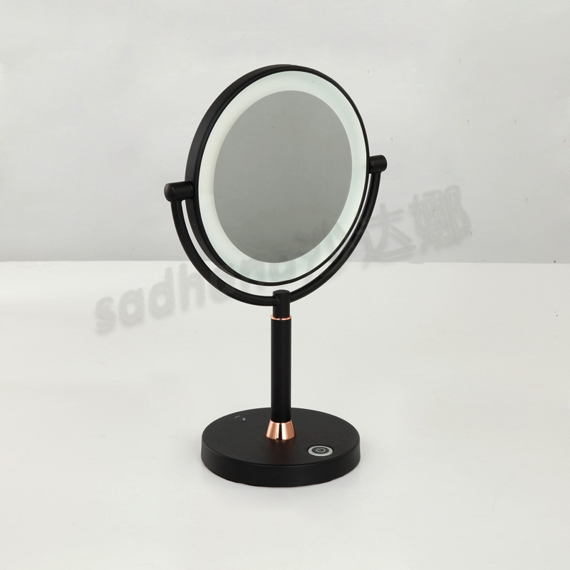 led台式化妆镜 usb可充电化妆镜 带灯补光台式镜 带灯放大化妆镜示例图1