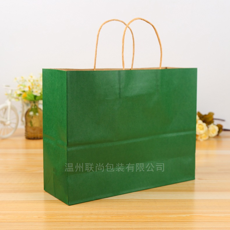 牛皮纸手提礼品包装纸袋定做通用环保广告服装购物外卖打包袋定制示例图6