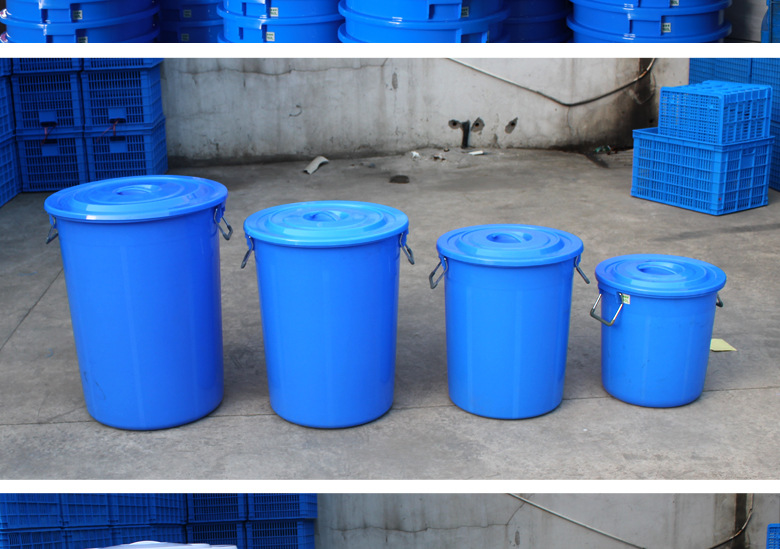 锦尚来厂家家用塑料水桶 50L摔不坏周转塑胶桶 提手塑料圆桶超厚示例图17