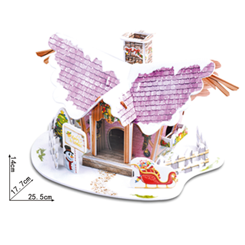 3D立体房屋积木模型 精致摆件天使圣诞小屋积木 DIY拼插玩具示例图4