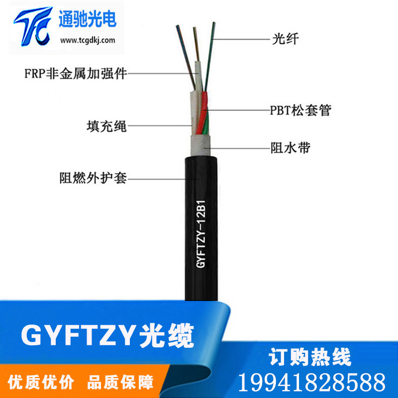 阻燃光缆GYFTZY-48 室外非金属阻燃光缆 电力光纤全介质架空光缆示例图3