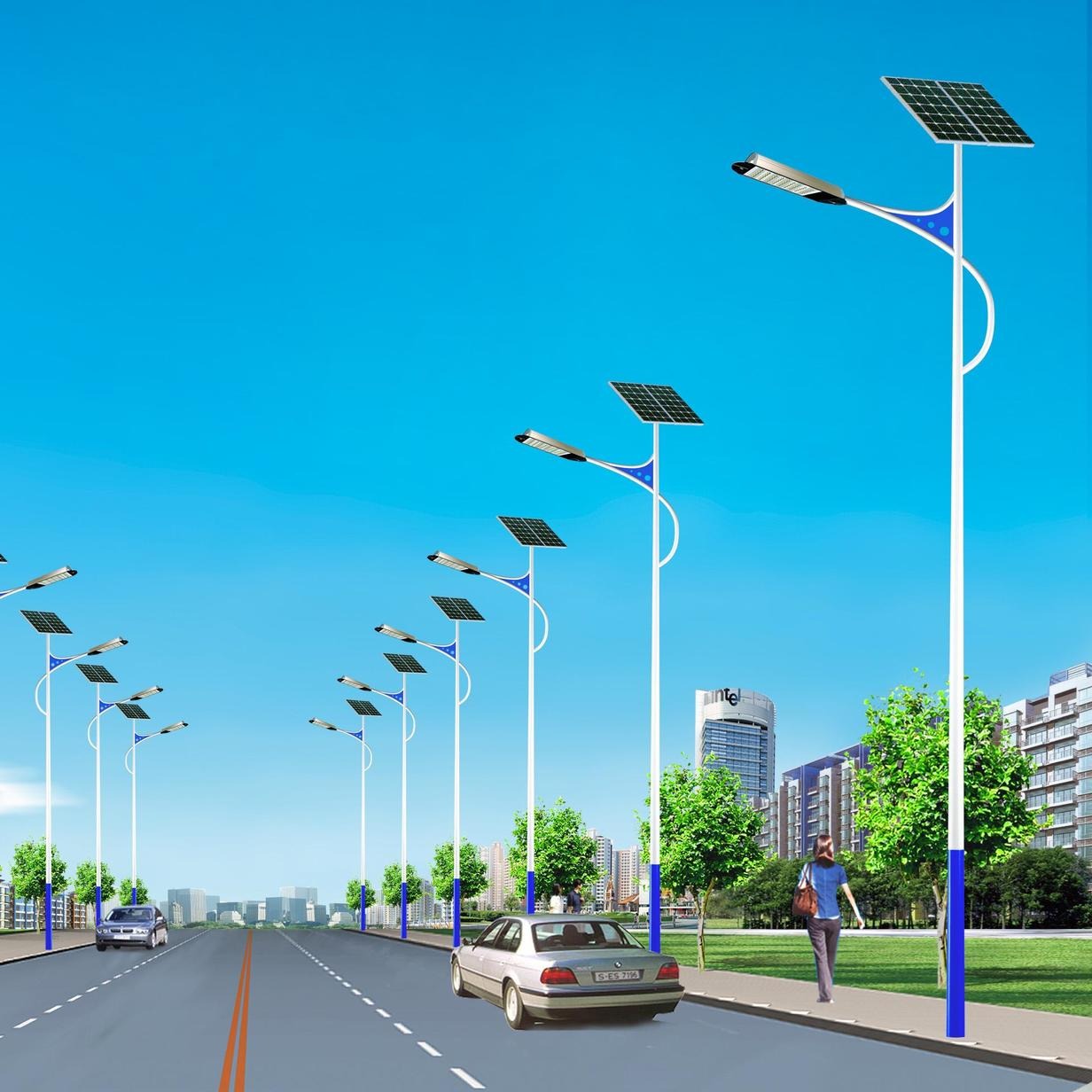 乾旭照明小区户外LED照明道路灯 LED太阳能路灯家用太阳能灯 太阳能一体化路灯